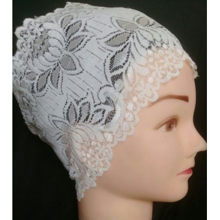 Lace Hijab Band - Cream Colored